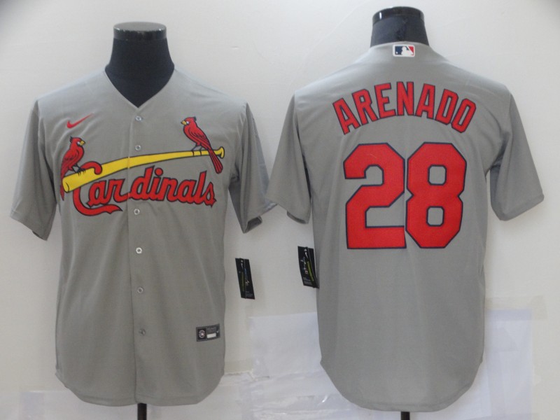 Men St.Louis Cardinals #28 Arenado Grey Game 2021 Nike MLB Jersey->st.louis cardinals->MLB Jersey